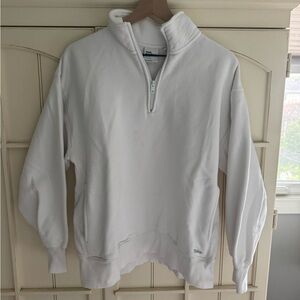 TNA aritzia white Quarter-Zip Pullover